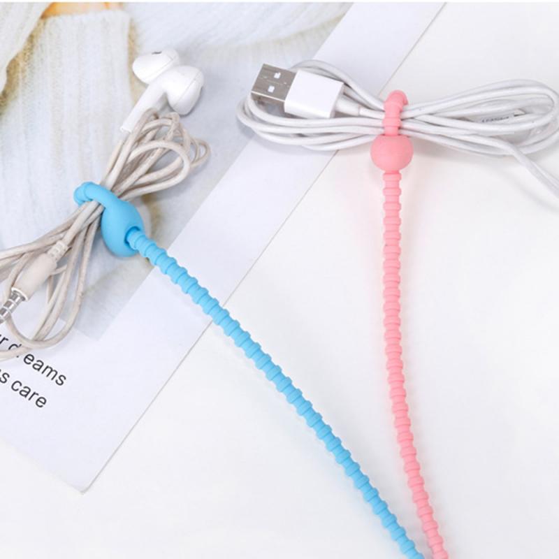 Reusable Silicone Cable Ties Strap Random Colour Cable Management Ties Soft Tape Tidy Organiser Tool Multi-functional Cable Ties