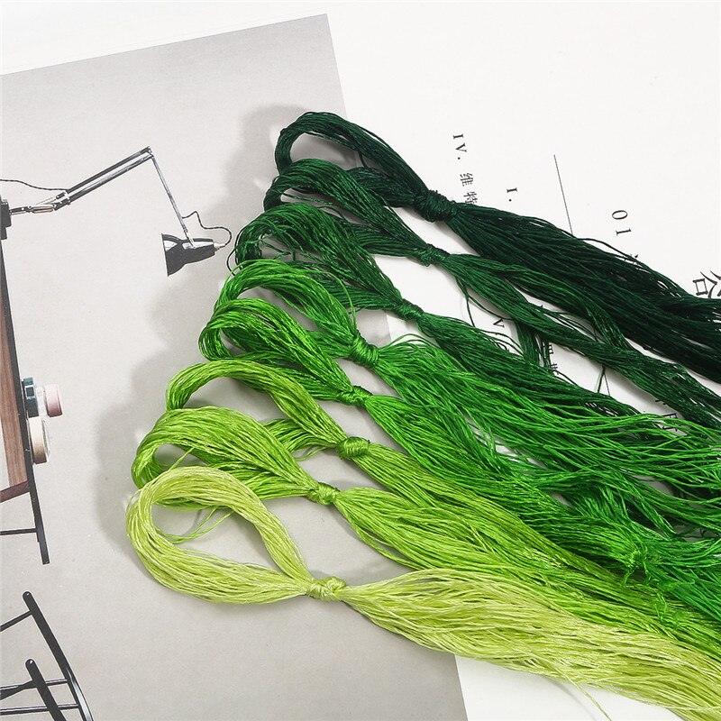 20m/pcs Silk Embroidery 100% Silk Thread Spiraea Embroide Silk Thread Small Sticks Of Hand Embroidery Embroider Cross Stitch: Green