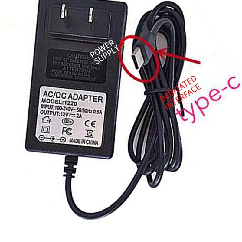 Adaptador de cargador de pared de 12V 2A TYPE-C, puerto de USB-C para portátil Teclast F5 F5R de 11,6 ''12V 2A, adaptador de TYPE-C, cargador de pared