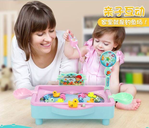 freundlicher angeln spielzeug Schwimmbad anzug jungen und mädchen 1-2-3 jahre alt Baby fisch elektrische angeln magnetische pädagogisches spielzeug