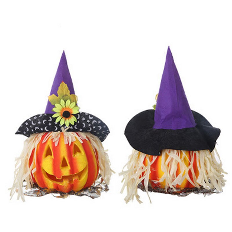 Strach na wróble halloween lampion w kształcie dyni s kolorowe światła lampion w kształcie dyni dekoracje na halloween straszny kapelusz ze szpicem impreza klub nocny gorący