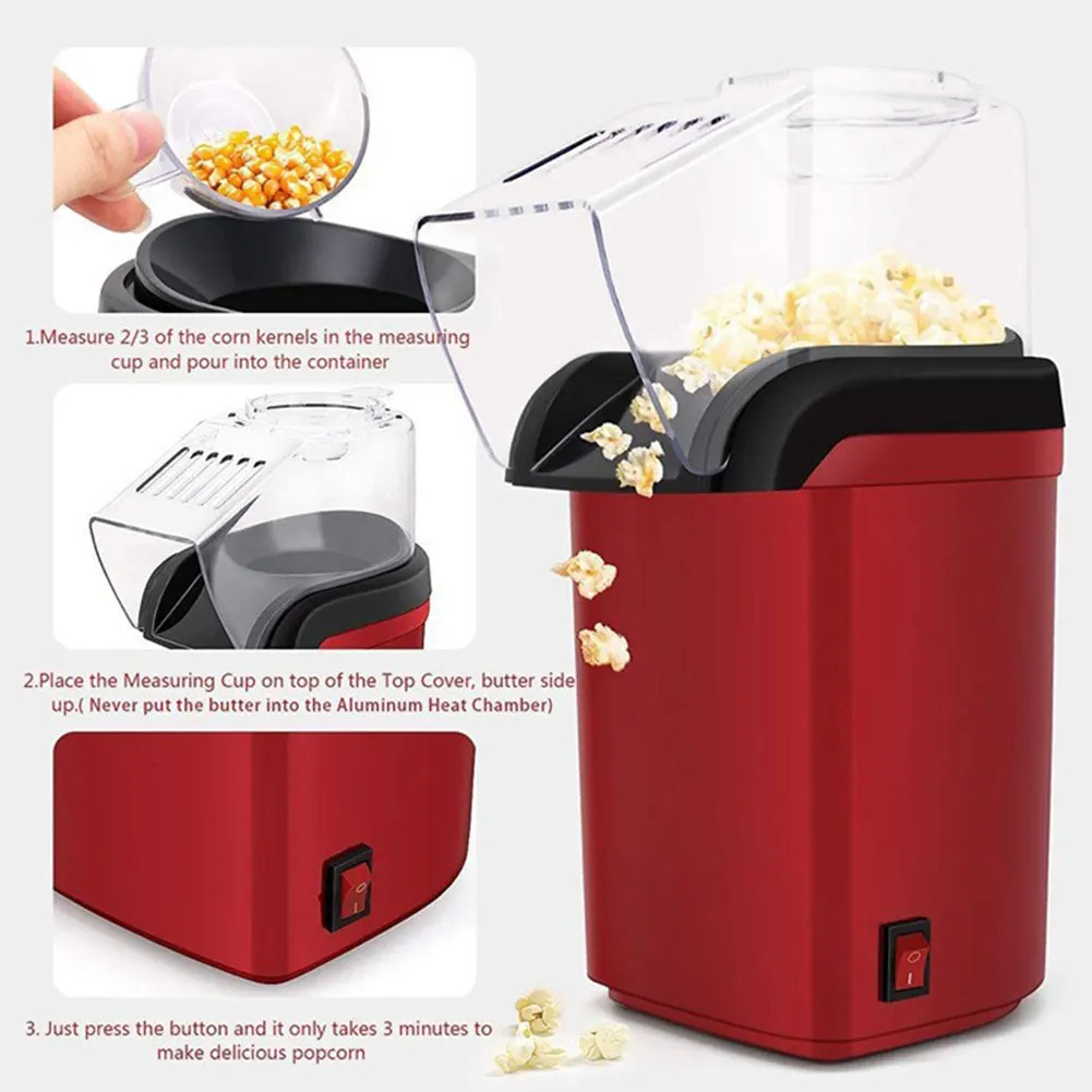 Macchina per popcorn Macchina per popcorn completamente automatica ad alta velocità Macchina per popcorn elettrica per popper ad aria per la cucina domestica
