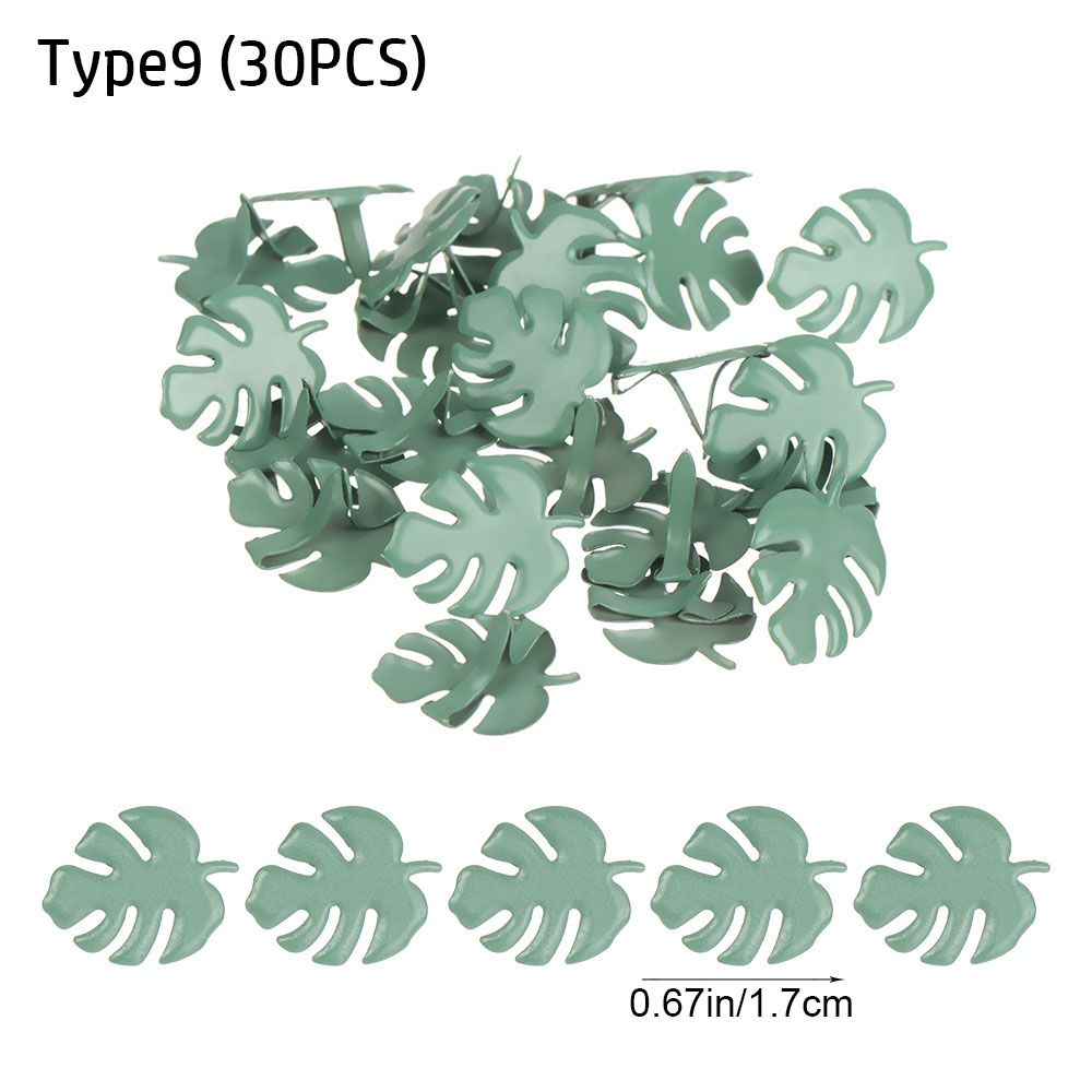 100Pcs Metal Studs Spikes Mini Brads Scrapbooking Versiering Sluiting Sluiting Diy Fotoalbum Ambachten Decoratieve Tweevoetige Nail: Type 9(30PCS)