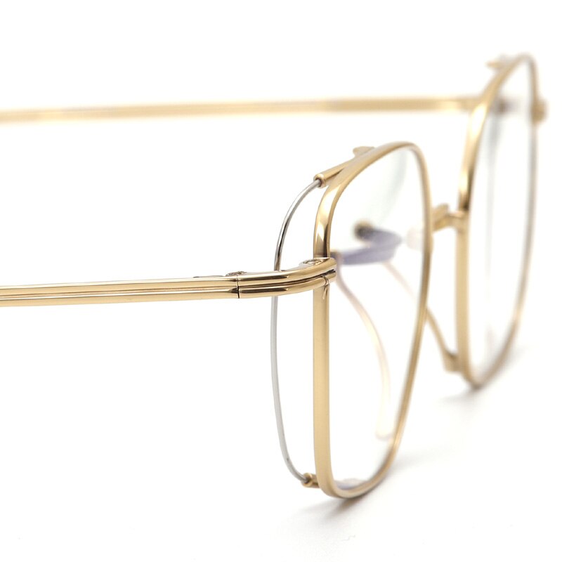 Pure Titanium Men Myopia Glasses Frame Square Optical Prescription Eyeglasses Japanese Handmade Gold-Rimmed Ultralight Eyewear
