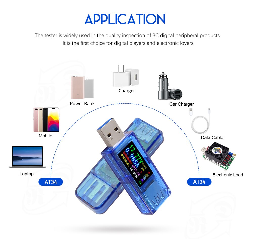 beim34 USB 3.0 farbe LCD Voltmeter amperemeter spannung strom Meter Multimeter batterie ladung Energie Bank USB Tester
