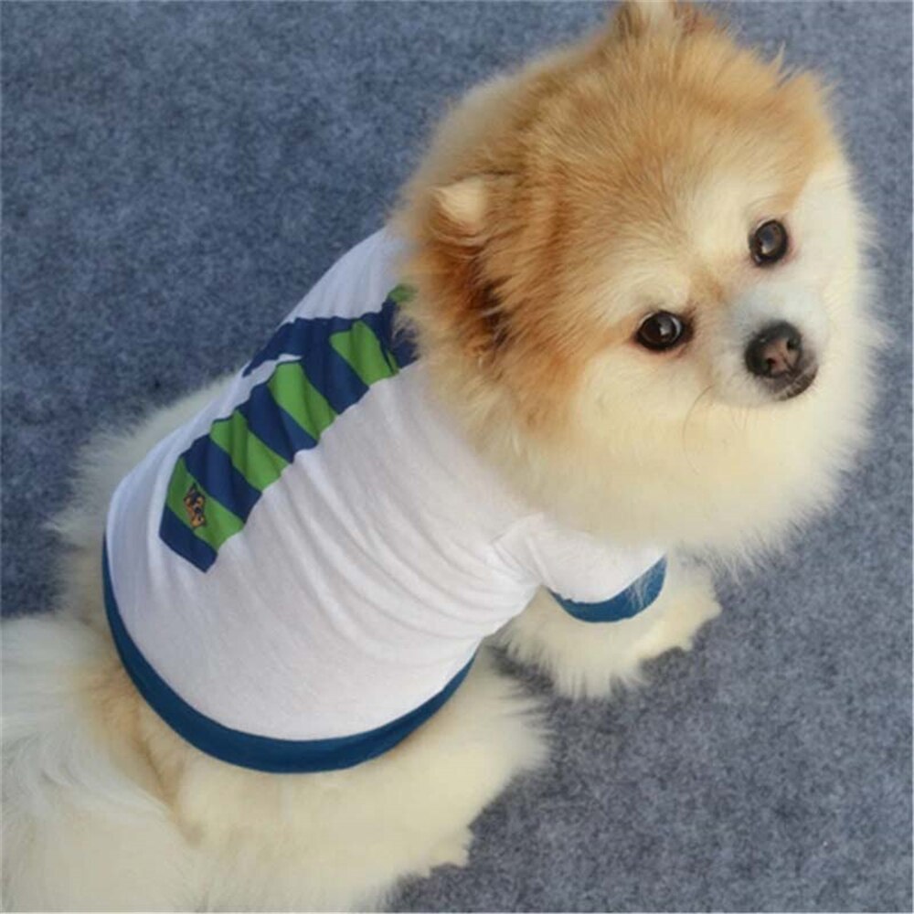 Huisdier T-shirt Schattige Puppy Kleding Mode Hond Das Patroon Blauw Maat S