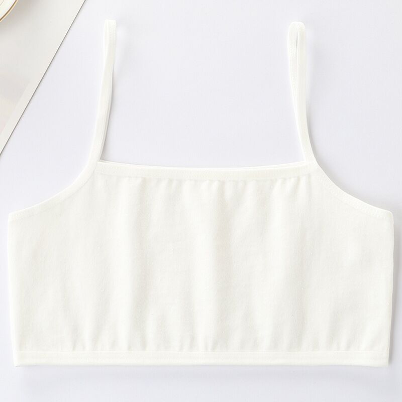 3PC reggiseno per ragazze intimo Lingerie bambini adolescenti Adolescente giovane Adolescente 8-12 anni studente cotone doppio ponte tinta unita: white