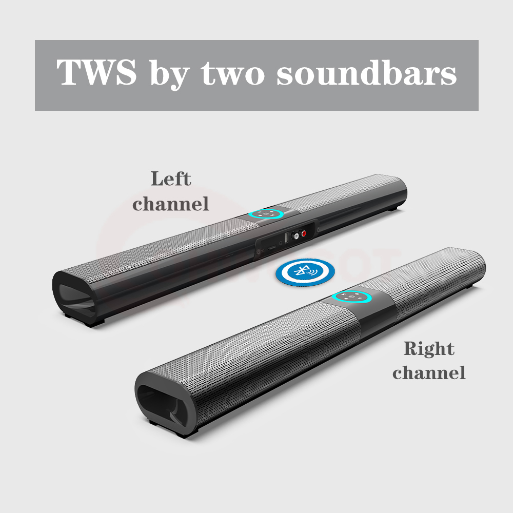 Trådlös soundbar bluetooth soundbar musiksystem superkraftfull högtalare trådbunden surround stereo hemmabio-tv presentation
