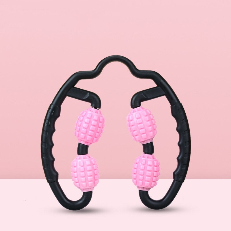 2/4/5 Wheel U Shape Trigger Point Massage Roller for Arm Leg Neck Muscle Tissue for Fitness Gym Yoga Pilates Sports: 4 Wheel Pink