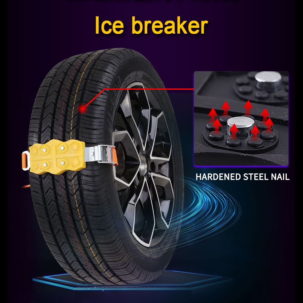 Tire Chain Strap Snow Chain Emergency Anti-Skid Automobile Belt for Outdoor Car SUV Universal Anti Skid Snow Chains Nylon