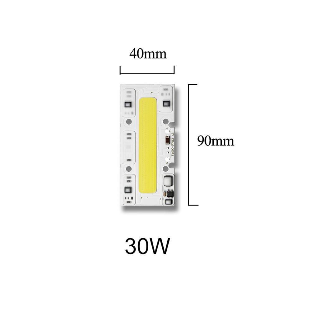 Led lys matrix 30w 50w 70w 100w 150w 110v 220v høj effekt smart ic cob led chip lampe diode array udendørs projektør spotlight: 220v / 30w / Varm hvid