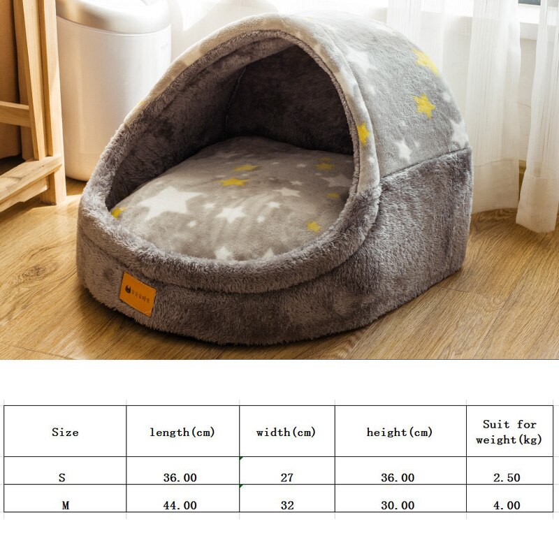 Hondenmanden voor kleine honden, honden- en kattenmand, uitneembaar hondenhok, warm hondennest, hondenhokkussen, kattenhuis, kattenhuis, huisdierproducten: Grijs / S