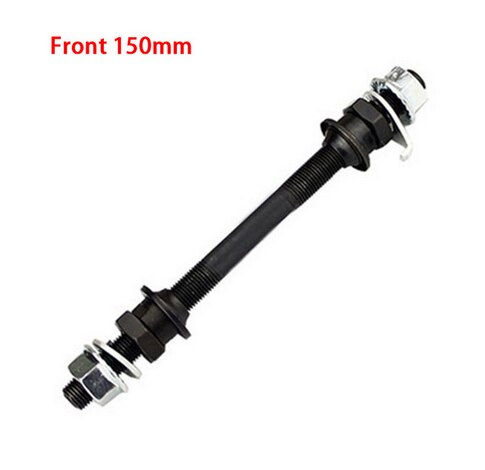 Bicycle hub Axle Front Rear Steel Solid Spindle Shaft bike wheel Axle For E BIKE Fixie BMX MTB Road bike skewer 150mm 180mm: front 150mm