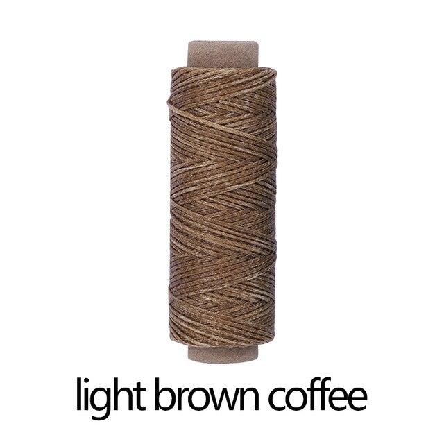 7 Color 150D 50M Leather Waxed Thread Flat Waxed Sewing Thread Wax Line Stitching Thread For Leather Craft DIY Sewing Tools: light brown coffee
