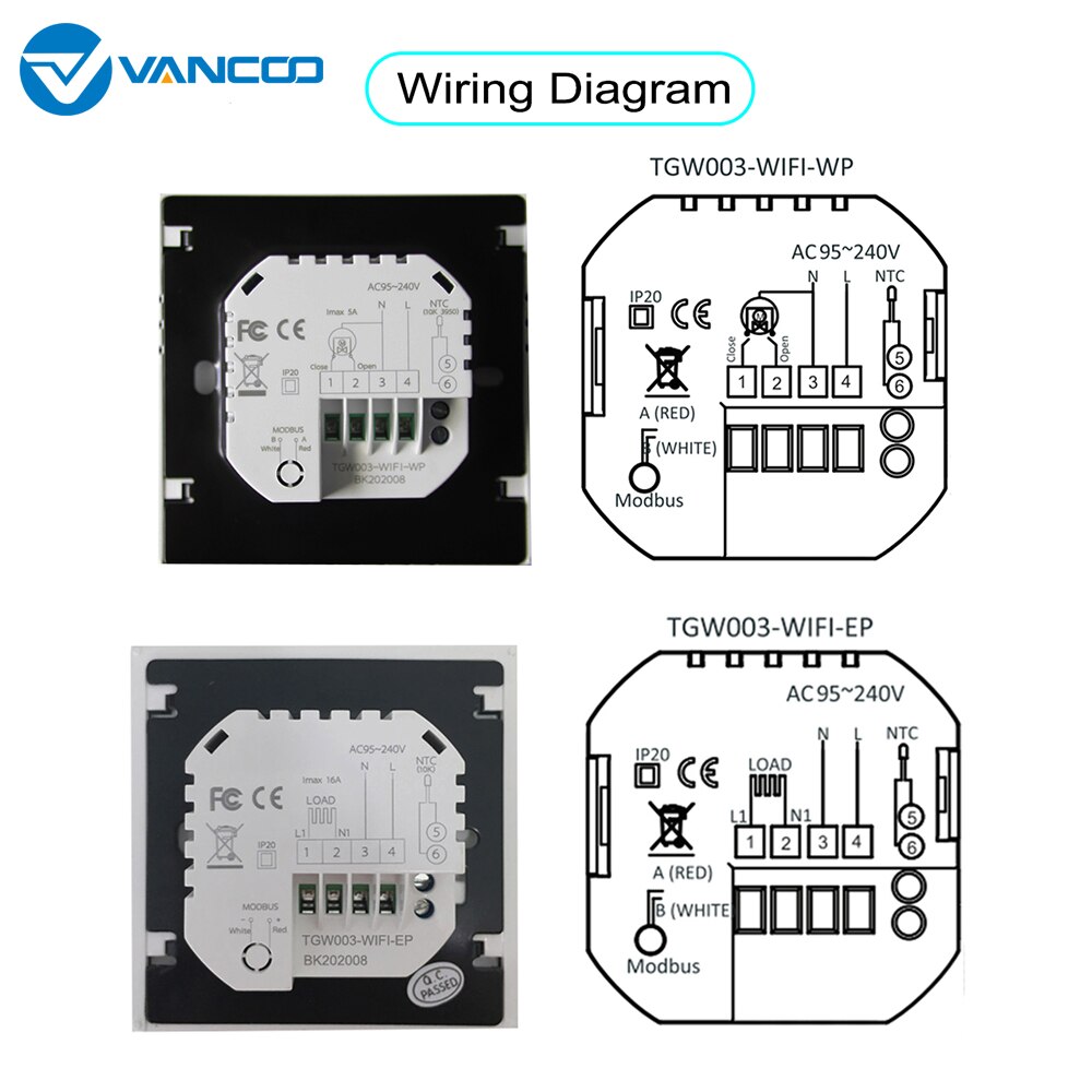 Vancoo Tuya Slimme Thermostaat Wifi Temperatuur Controller Voor Elektrische/Water Verwarming Systemen Werken Met Alexa Google Thuis