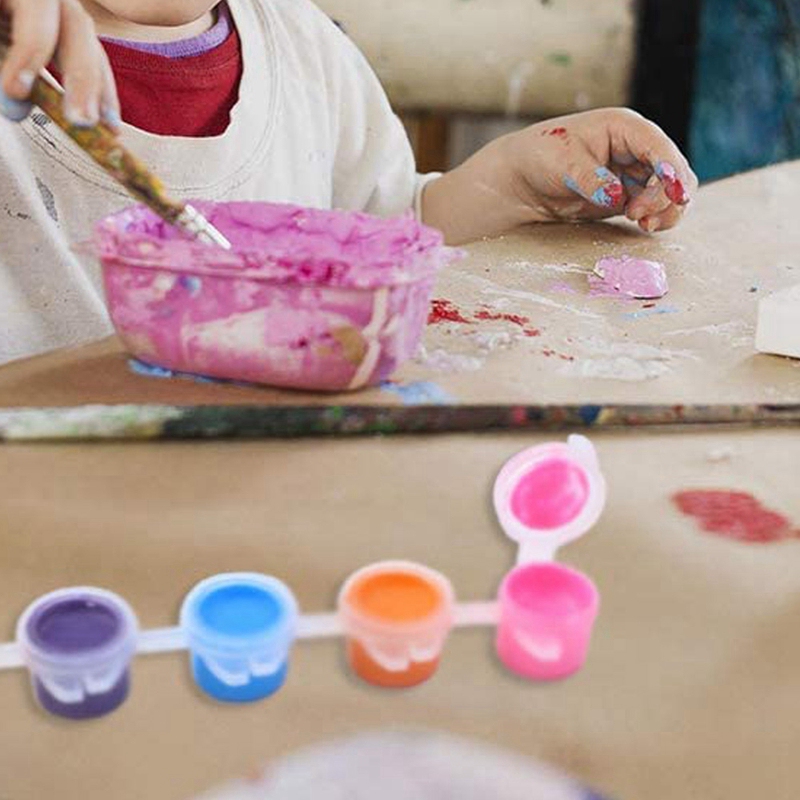 25 Lege Verf Strips 150 Potten 5Ml Verf Cup Potten Verf Pot Plastic Clear Storage Containers Met 4 Stuks penselen