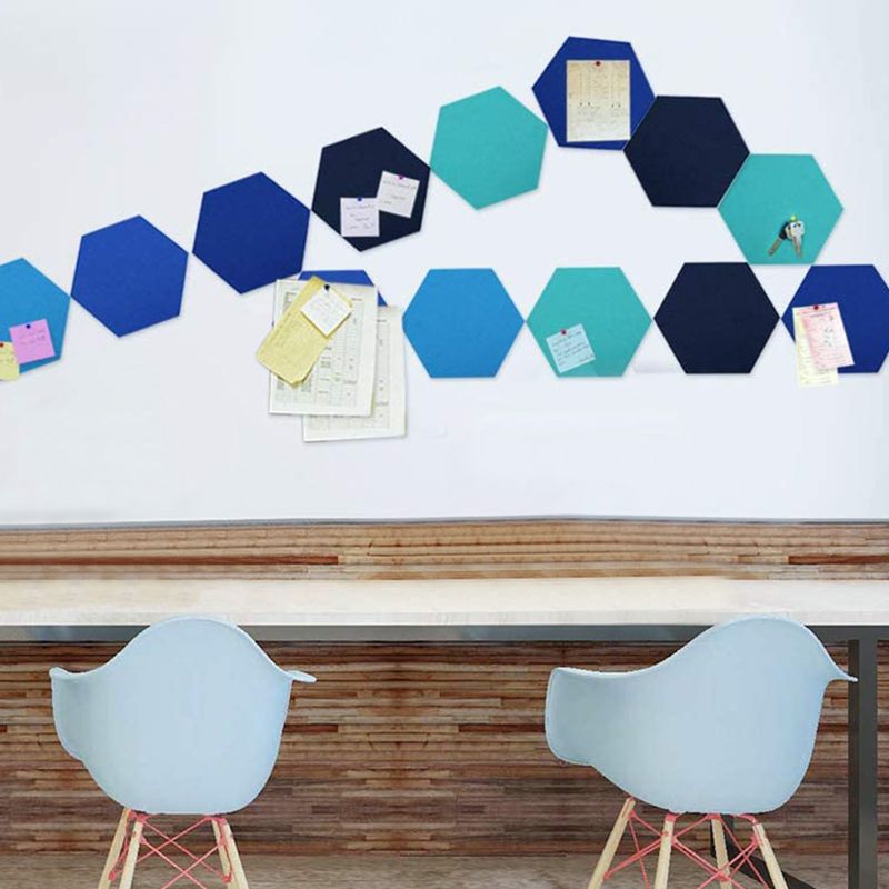 8 Stuks Kurk Bulletin Board Zelfklevende Vilt Board Tegels Zeshoek Push Pin Board Vilt Kurk Pin Board
