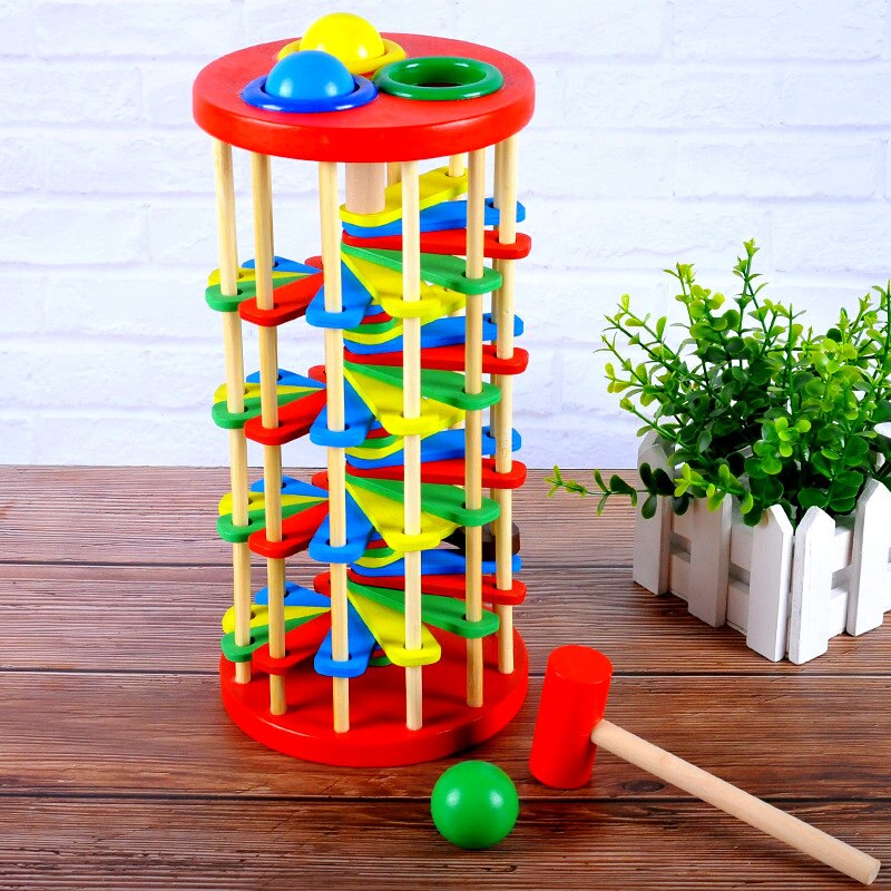 Houten Kinderspeelgoed Klop Bal Ladder Kids Handen-Op Grownups Decompressie Desktop Game Baby Hout Klop Speelgoed Bal onze Ballen