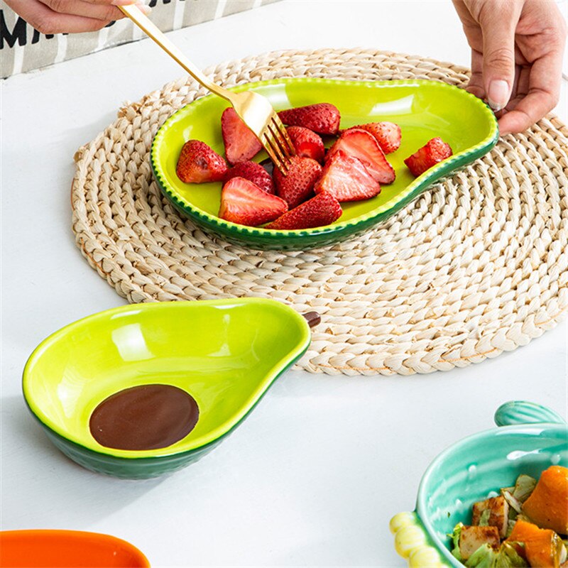 Vajilla de cerámica creativa de estilo nórdico, plato de cena con forma de Cactus y zanahoria, tazón de desayuno, plato de aperitivos para el hogar, plato de ensalada de fruta