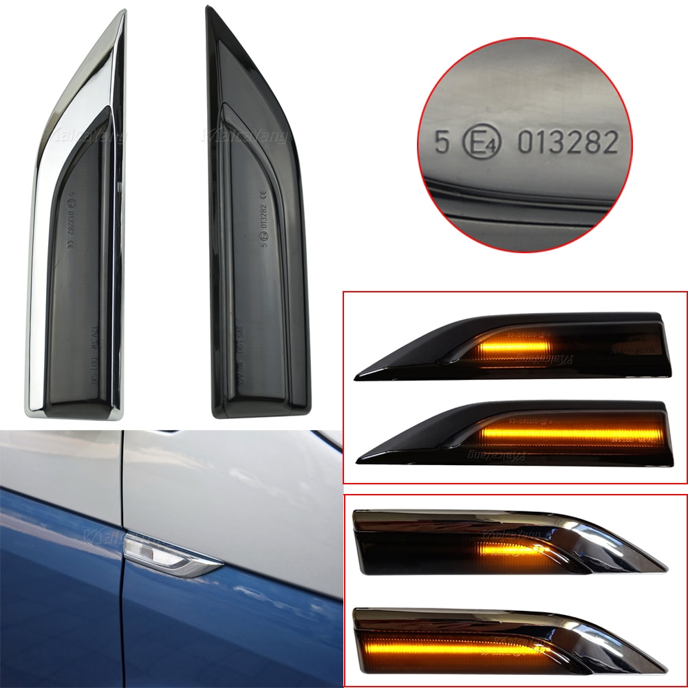OZ-LAMPE LED Seitenblinker für Audi A3 S3 8P A4 S4 RS4 B6 B7 A4 B8 A6 S6 RS6 C5 C7 A8 D3 TT 8J Roadster, Blinker mit Canbus Fehlerfrei, Schwarz