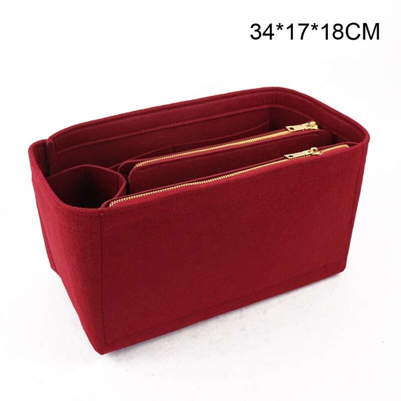 Purse Organizer Insert Felt Bags Handbag Tote Shaper Multi Pocket LX9F