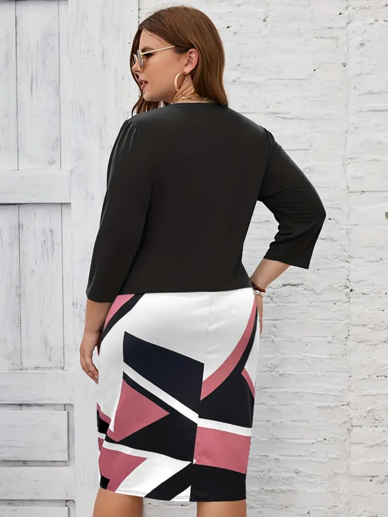 Plus size blomstret bodycon-kjole med flæseærmer sommer forår festkjoler store størrelser damekjoler kurvet