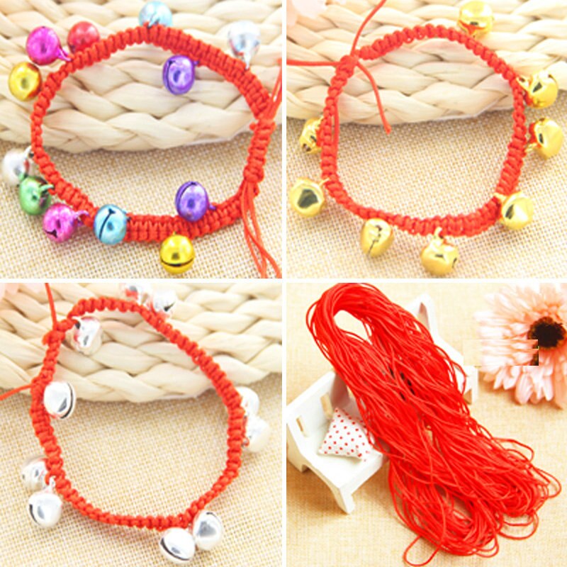 1 rollo (25 metros)/lote, 1mm pulsera roja cuerda tejida manualidad material guardería manualidades Juguetes diy manualidades jardín de infancia diy