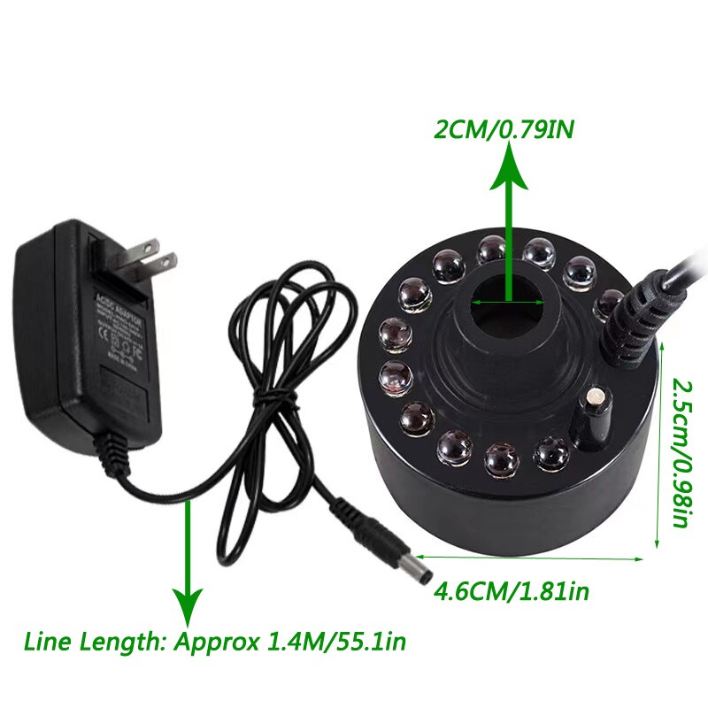 Umidificatore ad ultrasuoni generatore nebulizzatore nebulizzatore fontana stagno 12 portato atomizzatore nebulizzatore aria condizionata