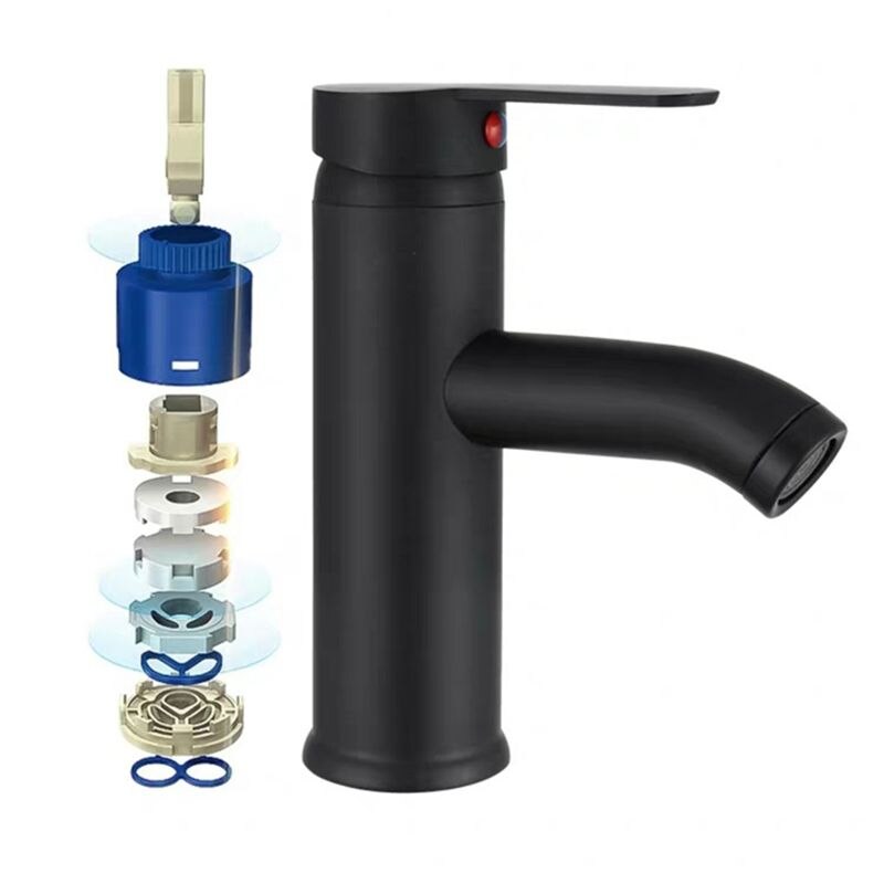 Enkel Handvat Badkamer Wastafel Kranen Koud Mixer Basin Sink Tap Zwart Water Keuken Kraan Badkamer Accessoires