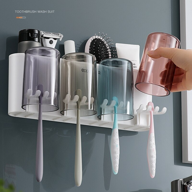 Wall Mount Automatic Toothpaste Dispenser Bathroom Accessories Set Toothpaste Squeezer Dispenser Bathroom Toothbrush Holder Tool