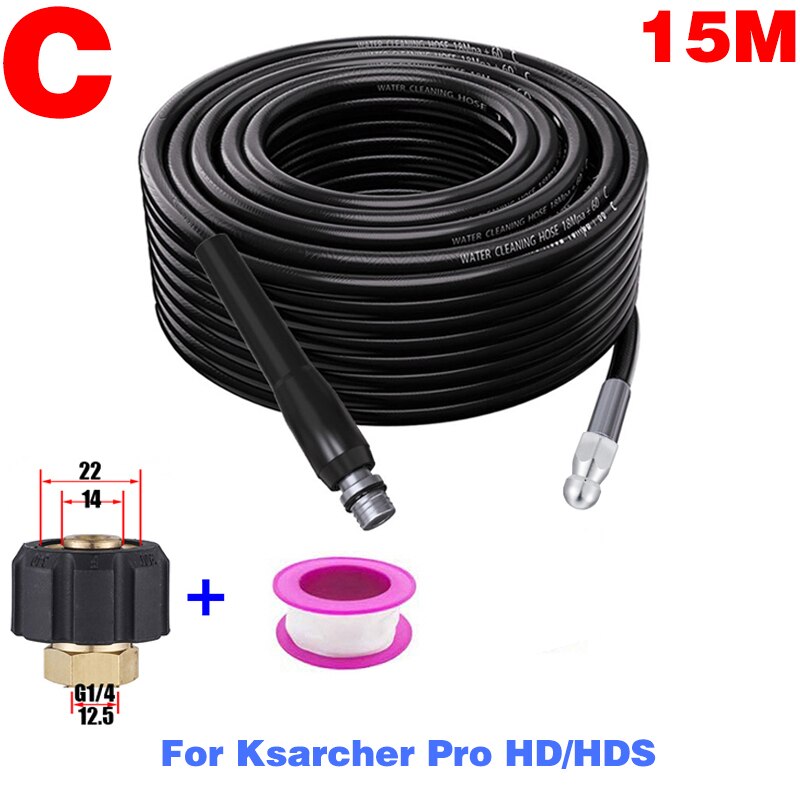 ROUE furet deboucheur canalisation deboucheur canalisation Buse de pour le nettoyage des égouts,tuyau haute pression pour Karcher Bosch Interskol Elitech Nilfisk Huter Stihl Parkside Black Decker netoyeur haut pression: C