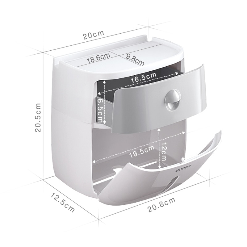 Waterproof Toilet Paper Holder Plastic Paper Towels Holder Wall Mounted Bathroom Shelf Storage Box Portable Toilet Roll Holder