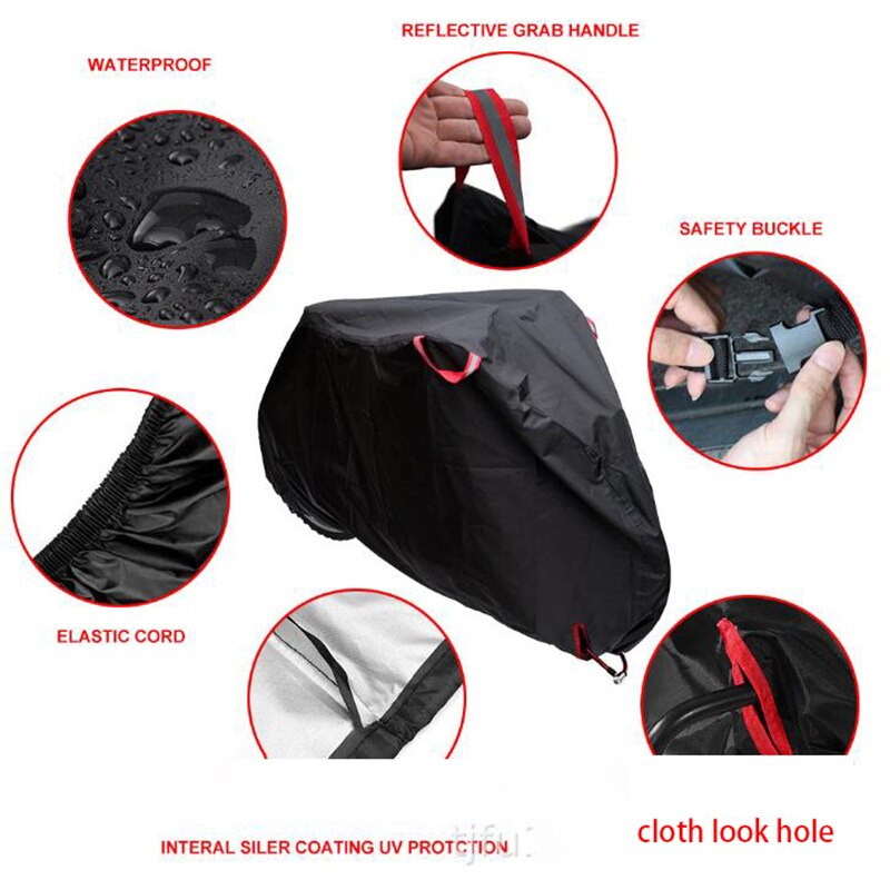 Bike Cover for 1 to 2 Bikes, Outdoor Waterproof Bicycle Storage Tarp from All Weather Conditions for Mountain Road Electric Bike