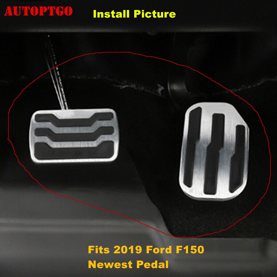 Aluminum + Rubber Car Styling Foot Gas Brake Pedal Pad Cover Accessories Kit For Ford F-150 F150 Raptor Truck