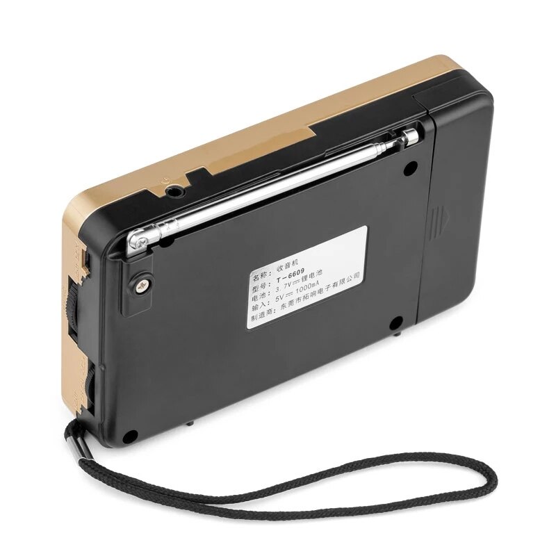 FM/MW/SW Radio Mini Portable Full Band Receiver with 3.5mm Headphone Jack Telescopic Antenna High Fidelity Full Range Speaker