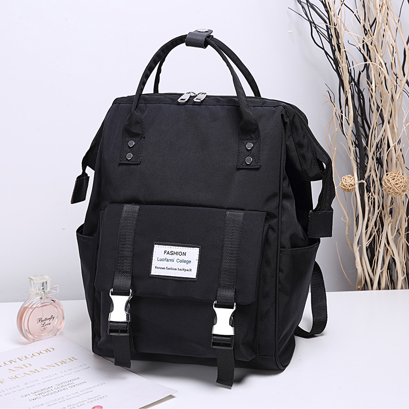 Mochila de náilon feminina, mochila escolar para mulheres, adolescentes, bolsa de viagem para cuidados com o bebê
