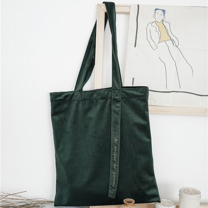 Youda fluwelen schoudertas met lint, vintage stijl, delicate handtas, geborduurde dames boodschappentassen, effen handtassen: Donkergroen