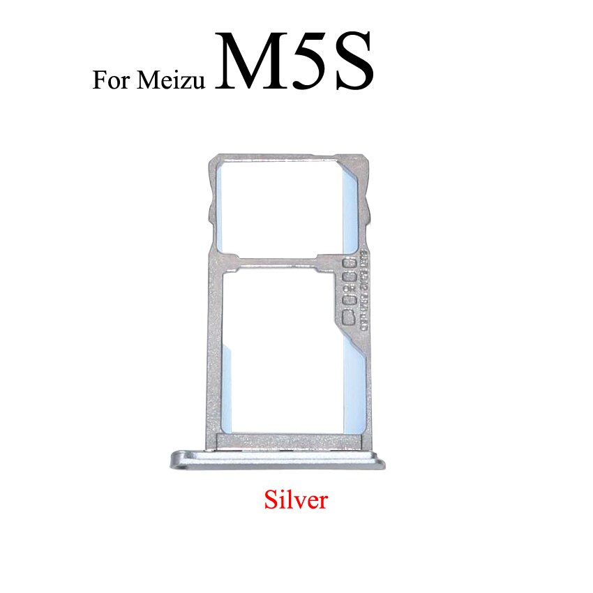 YuXi pour Meizu M5S M3S SIM carte plateau prise fente support adaptateur pièces de rechange pour Meilan 3S 5S: M5S Silver