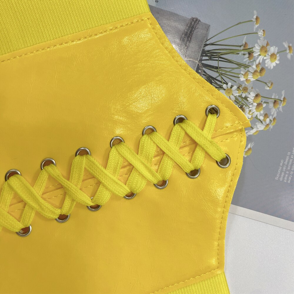 Sishion Geel Taille Brede Riem Voor Jurk VB0001 Vrouwen Slim Body Femme Elastische Gorset Corset Top