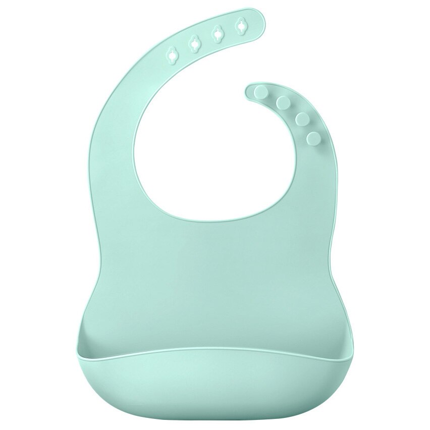 Baby Silicone Plate Kids Bowl Plates Baby Suction BPA Free Feeding Silicone Bowl Baby Silica Gel Dishes Kids Tableware: Bibs-Mint Green