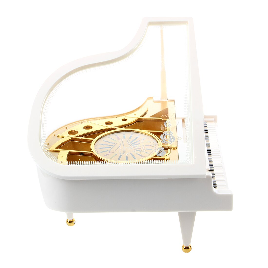 Carillon Music Box Music Box Grand Piano white Ballerina