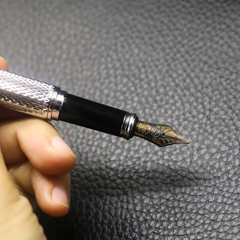 metal pattern fountain pen Luxury office signature pen Business office writing practice fountain pen