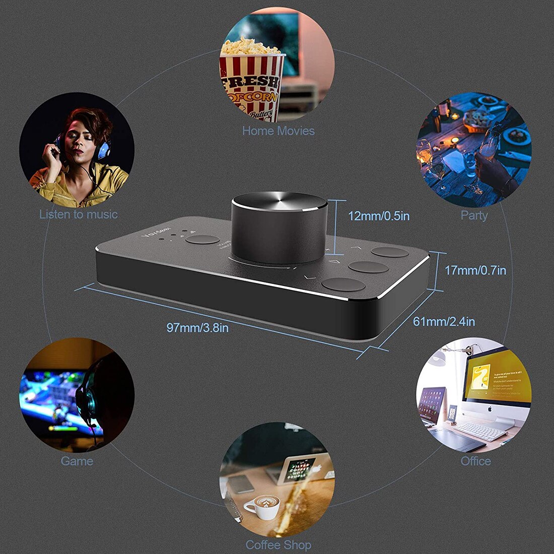 Multimedia Volume Controller PC Computer Speaker Sound Controller Knob With One-Click Mute Function And 3 Volume Control Modes