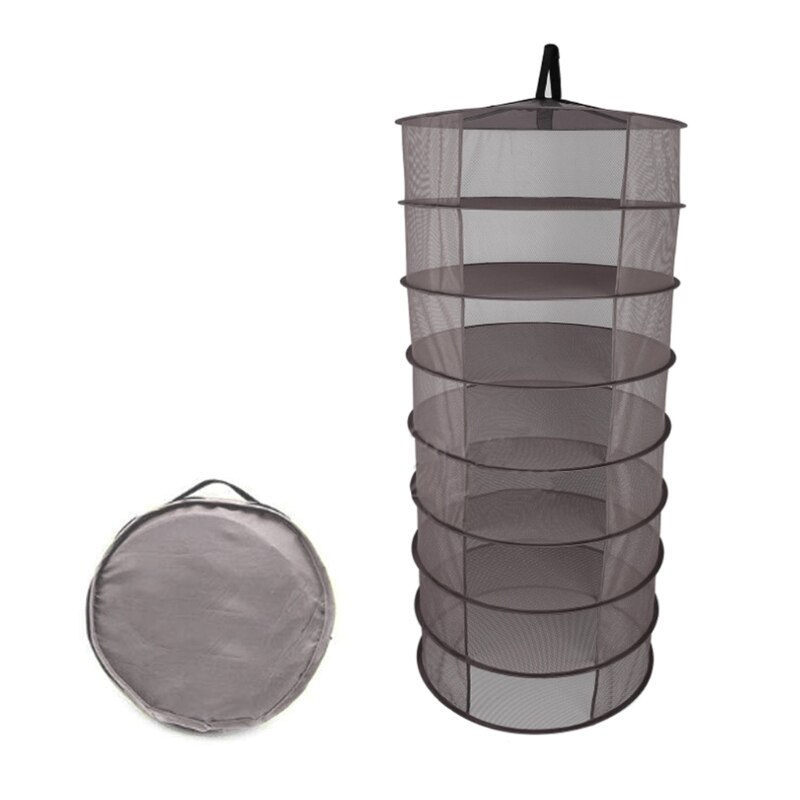 Herb Drying Net 8 Layers Foldable Hanging Basket Dry Rack Bag Mesh Dryer for Herbs Flowers Plants Bud