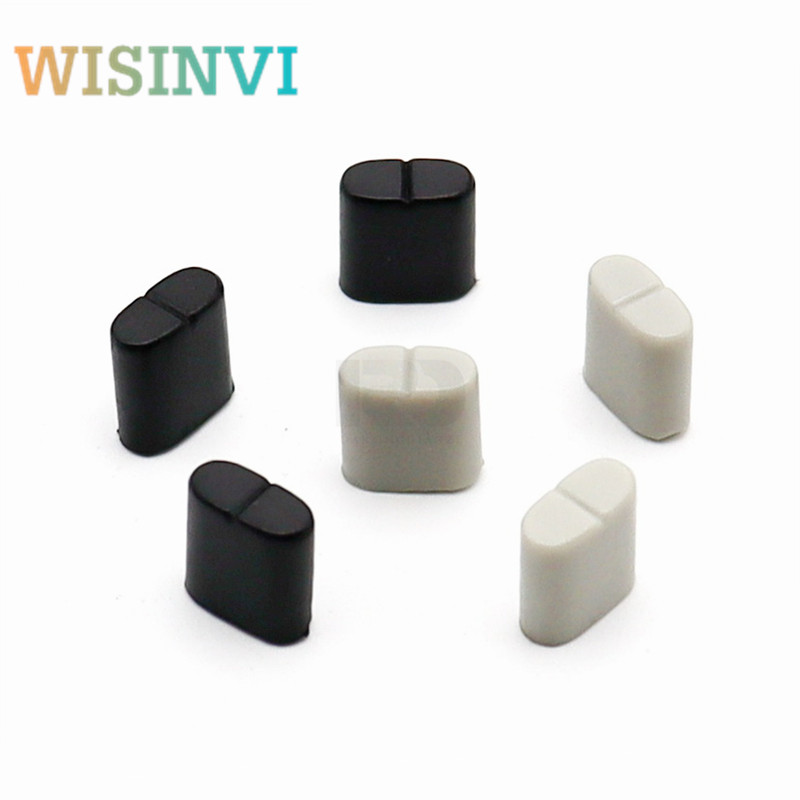 10 pezzi di cappuccio per manopola in plastica grigia 8*4*8mm tappi per tasto di pressione dell'equalizzatore potenziometro scorrevole lineare apertura del tappo per tasto di pressione 4mm