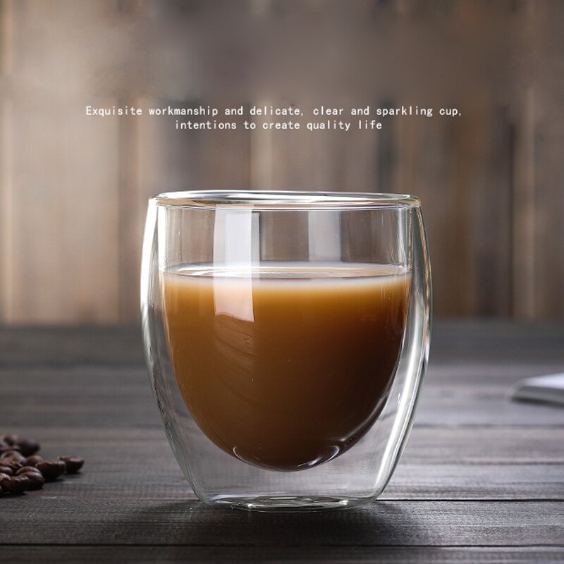 Glas varmebestandigt dobbeltlag glas øl espresso kaffekop sæt håndlavet øl krus te kop whisky glas drik  b200129