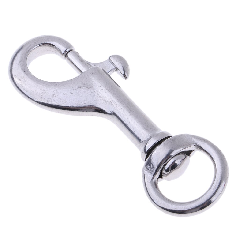 316 Stainless Steel Hook Swivel Eye Bolt Snap for Scuba Diving Diver 68mm Single Head Hook Spring