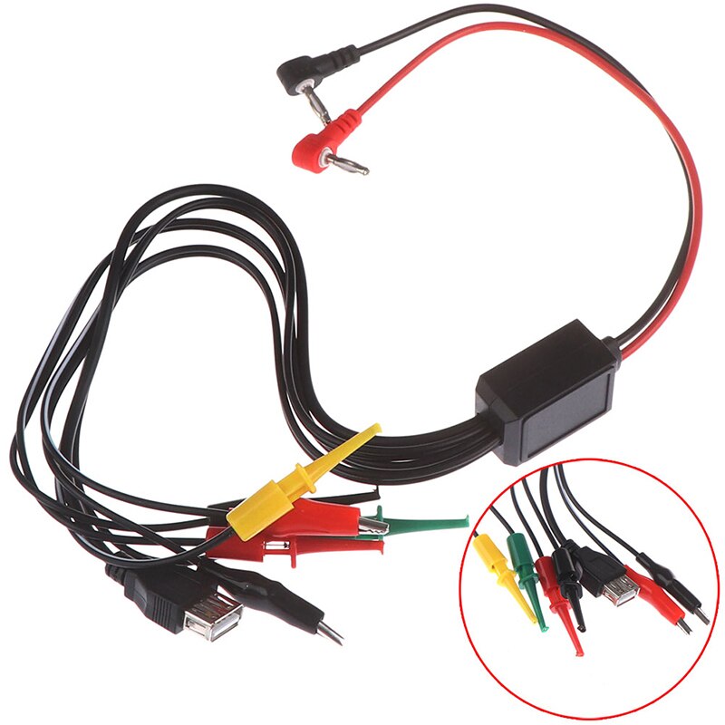 1Pc Alligator Clips Banana Plug Connection Port Power Supply Test Lead Cable Kit