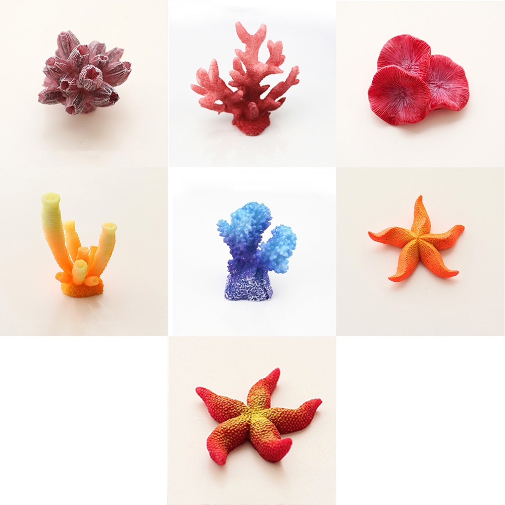 1pcs Green Resin Coral Starfish Decorative Landscaping Aquarium Fish Tank Decorative