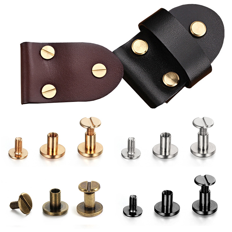 10 sarjaa kiinteä ruuvi naula niitti kaksinkertainen litteä päävyö/hihna niitit matkatavarat nahka metalli askartelu kupari 5mm/6.5mm/8mm vaate niitti